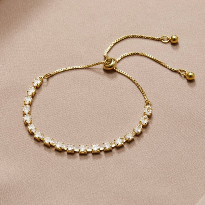 Bracelet en Cristal Doré - Bracelet Ajustable en Cristal