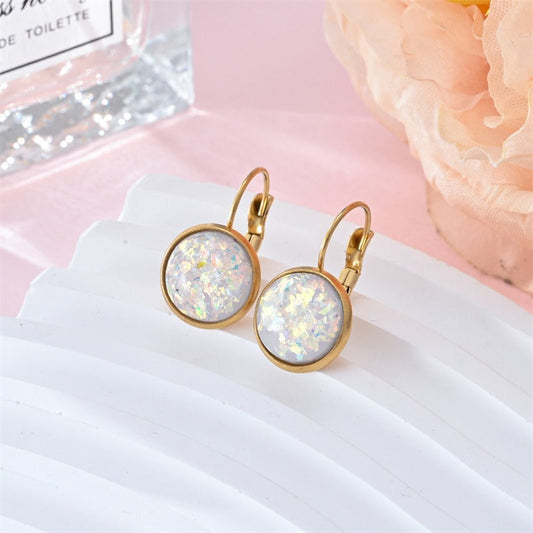 Opaline – Boucles d’Oreilles Vintage Intemporelles avec Pierres Précieuses