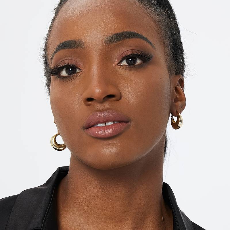 Boucles d'oreilles Chunky plaquées or 18K - Boucles d'oreilles ouvertes Chunky