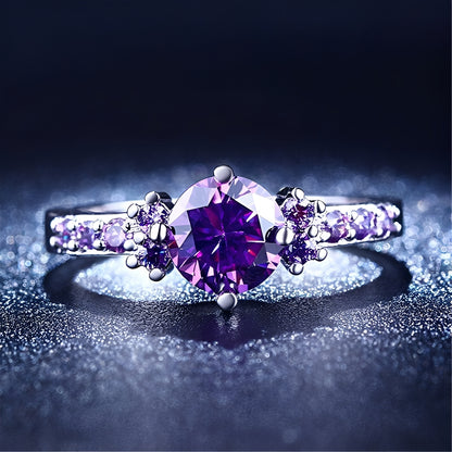Coralie – Bague Améthyste Violet