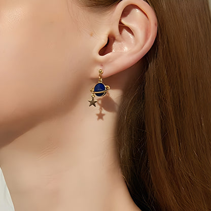 Luna – Boucles d’Oreilles Astronaute & Planète