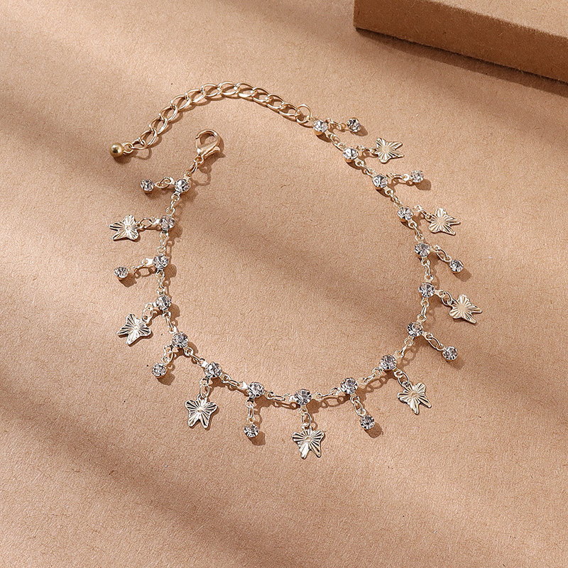 Bracelet de cheville Papillon à Franges - Bracelet de cheville en Zirconia