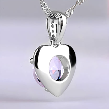 Eliane – Pendentif Cœur en Argent & Améthyste