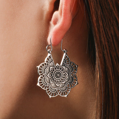 Sahana – Boucles d'oreilles Boho de Mandala de Lotus