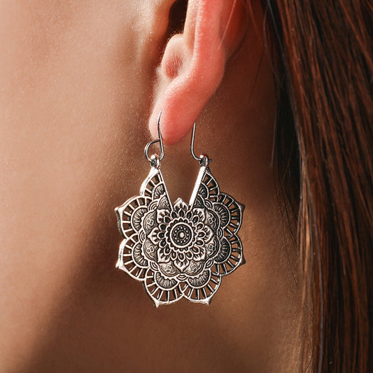 Sahana – Boucles d'oreilles Boho de Mandala de Lotus