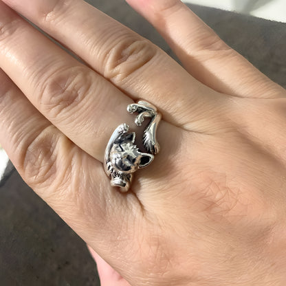 Mia – Bague Chat Élégante