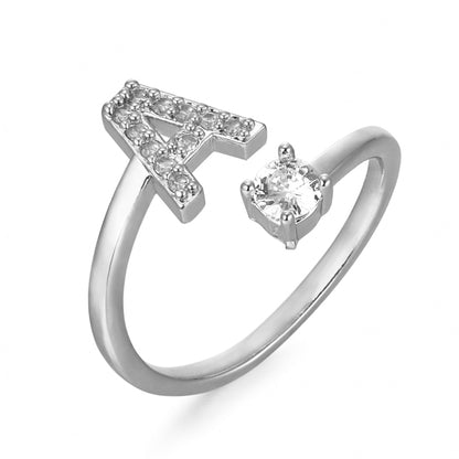 Hinako – Bague Initiale Ajustable Femme