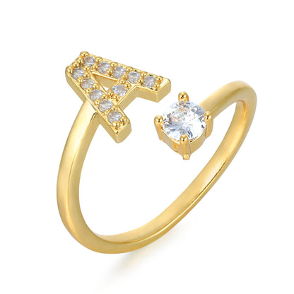 Hinako – Bague Initiale Ajustable Femme