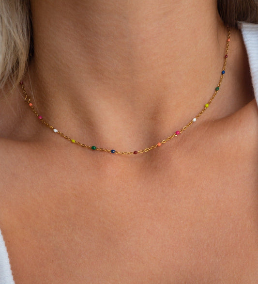 Alba - Collier Arc-en-ciel et Or