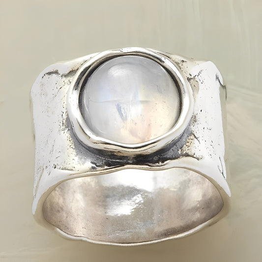 Helga – Bague en Argent et Pierre de Lune