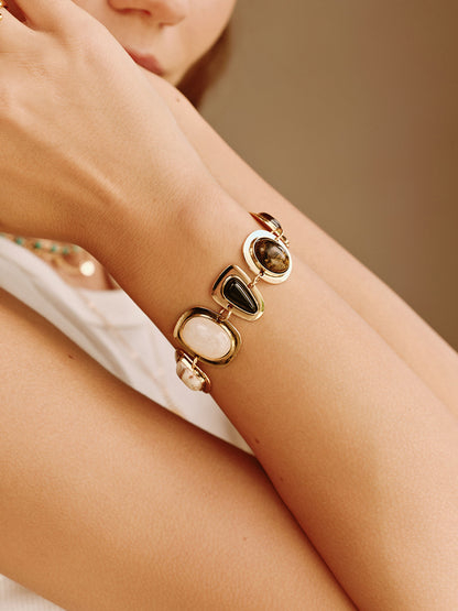 Nancy – Bracelet Bohème avec Pierres Géométriques