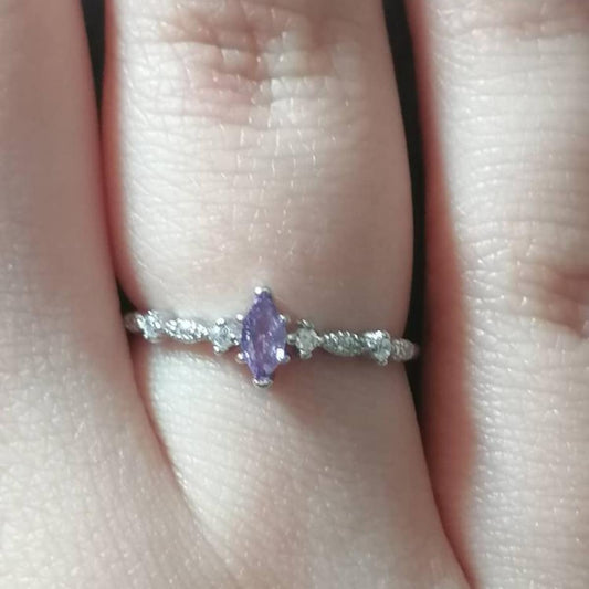 Bague Vintage – CZ Violette Améthyste Élégante