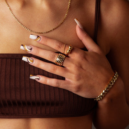 Shay – Bague Fil de Fer Barbelé Dorée