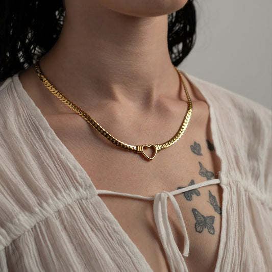 Isadora – Collier Cœur Chaîne Cubaine