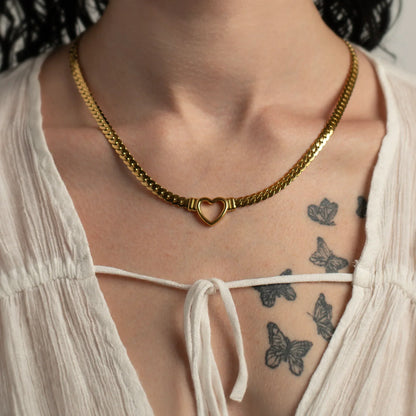 Isadora – Collier Cœur Chaîne Cubaine
