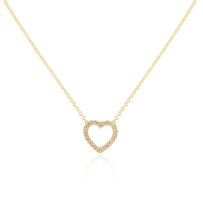 Collier en forme de cœur en or et diamant - Petite chaîne d'amour