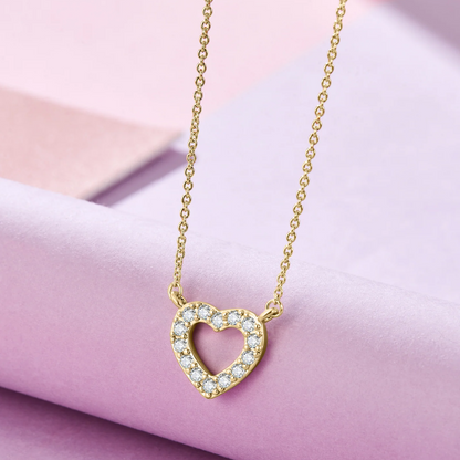 Collier en forme de cœur en or et diamant - Petite chaîne d'amour