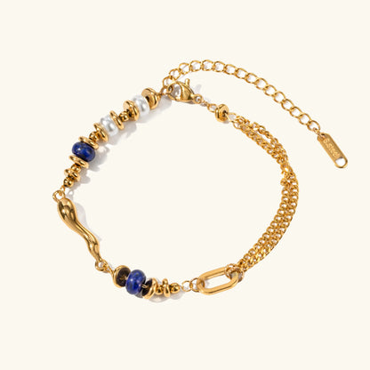 Quintessa – Bracelet Chaîne Superposée avec Perle