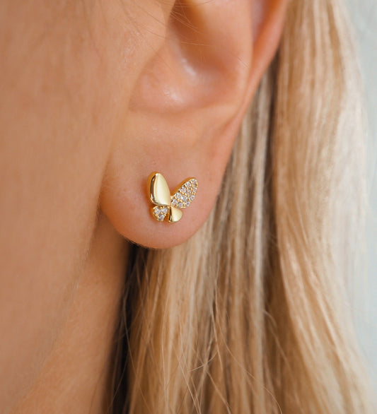 Pave Cristal Boucles d'Oreilles Papillon