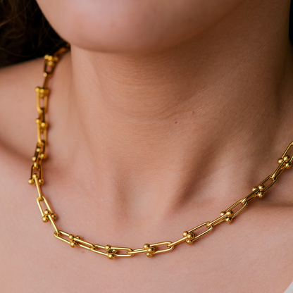 Collier en chaîne épaisse en or à cascades