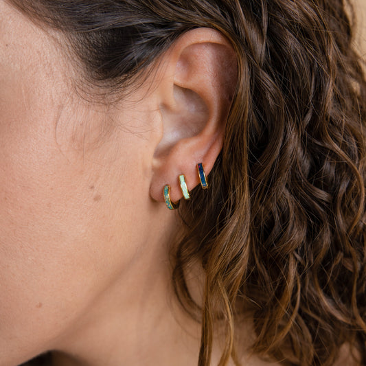 Bagues à incrustations d’opale - Boucles d’oreilles en opale