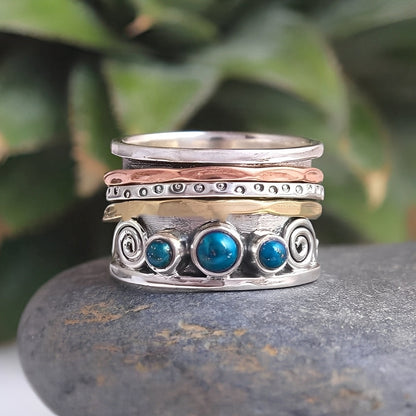 Kaia – Bague Bohème de Méditation avec Saphir