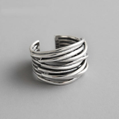 Nerea – Bague Argent Ajustable avec Couches