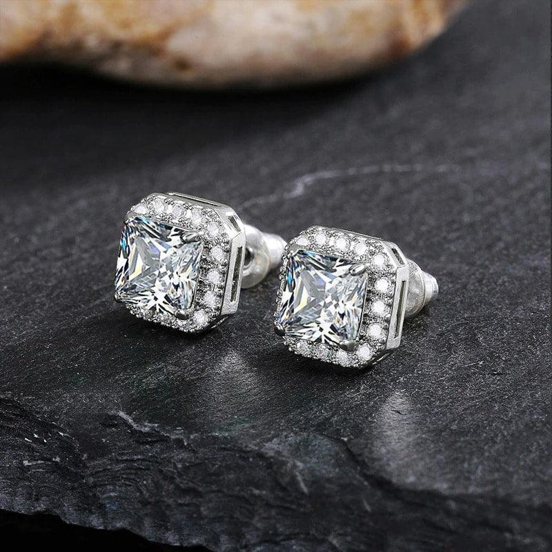 Nerie – Boucles d'Oreilles Zircon Incrustées de Diamants