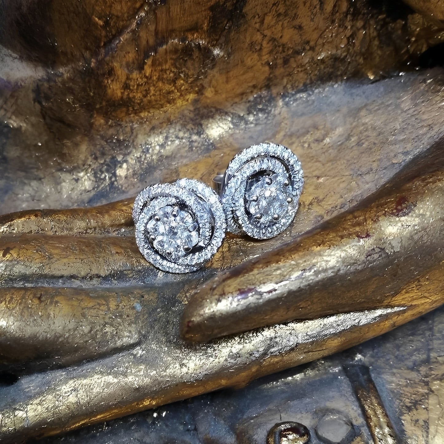 Clara – Boucles d'Oreilles Fleur en Zircon et Diamants