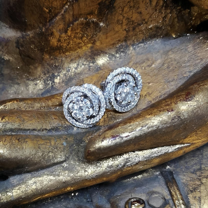 Clara – Boucles d'Oreilles Fleur en Zircon et Diamants