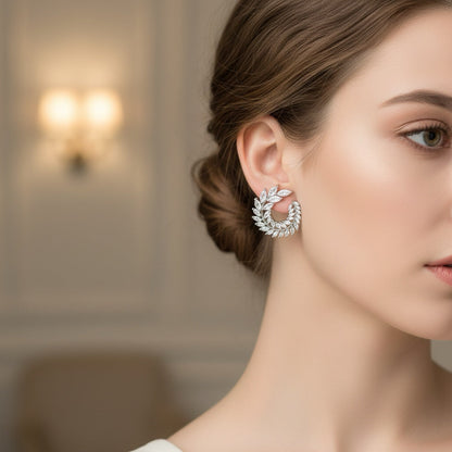 Elysia – Boucles d'Oreilles Saule avec Zircon