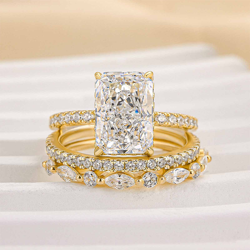 Jaily – Set de 3 Bagues de Mariage en Or 18K