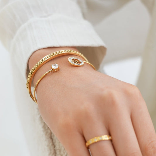 Jessi – Bracelet Jonc Arbre de Vie Orné de Pierres