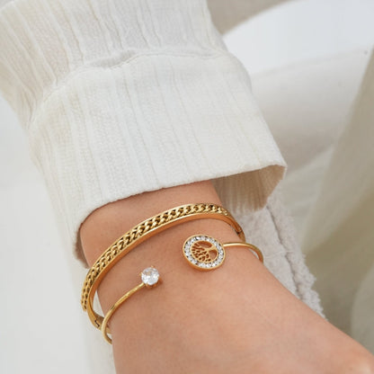 Jessi – Bracelet Jonc Arbre de Vie Orné de Pierres