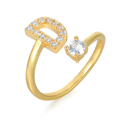 Hinako – Bague Initiale Ajustable Femme