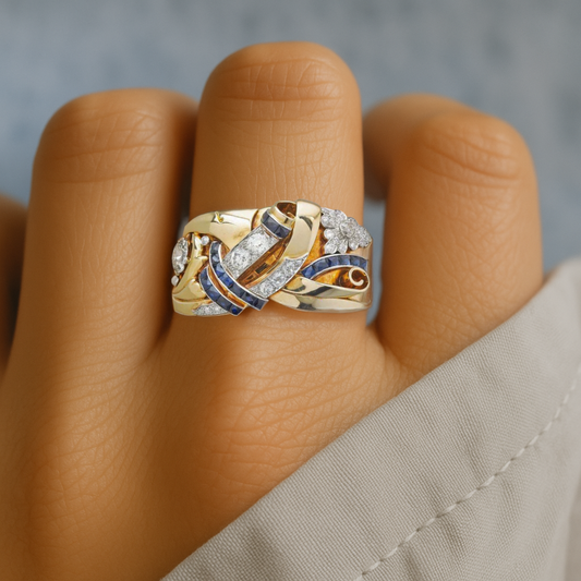 Almira – Bague Vintage en Or et Zirconium
