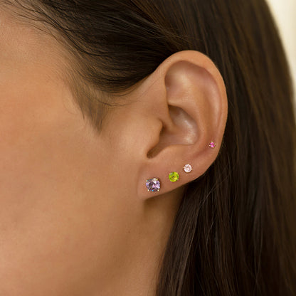 Mini boucles d'oreilles en pierre de naissance (Péridot)