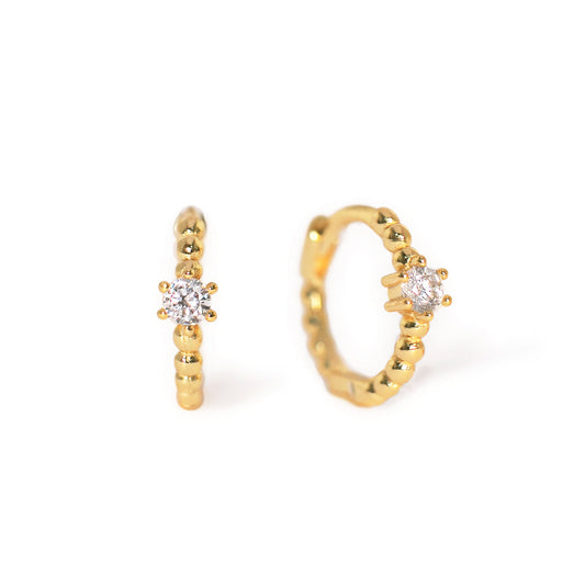Boucles d'oreilles Huggie perles pavées