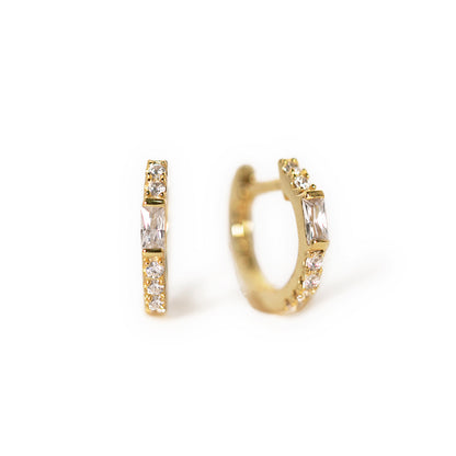 Baguette Boucles d'oreilles en Cristal Blanc