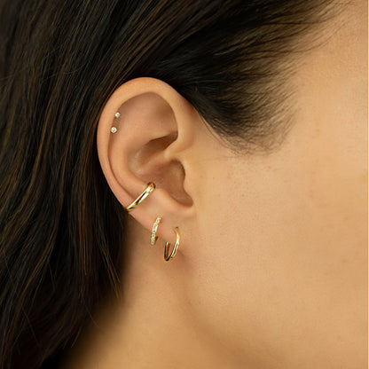 Baguette Boucles d'oreilles en Cristal Blanc