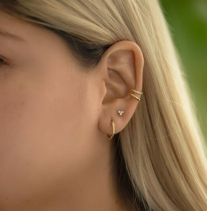 Boucles d'oreilles avec petit pavé de trèfle