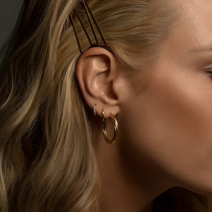 Pave - Boucles d'oreilles Huggie en zircon