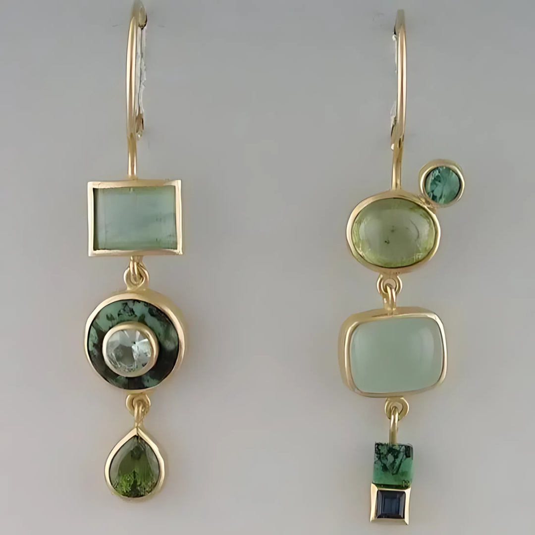 Elvina – Boucles d’Oreilles Vintage Vertes