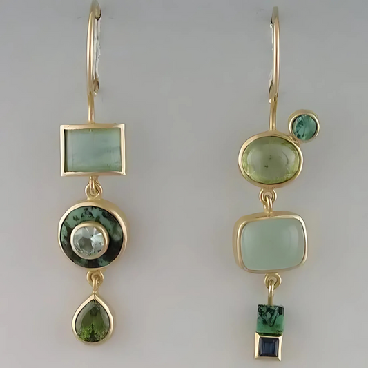 Elvina – Boucles d’Oreilles Vintage Vertes