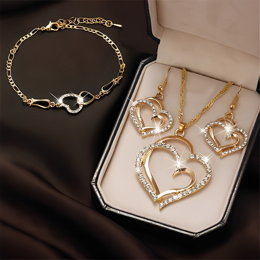Celia – Ensemble Collier & Boucles Romantiques en Or