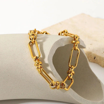 Chelsea – Bracelet Ouvert Classique Plaqué Or 18K