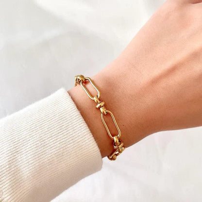 Chelsea – Bracelet Ouvert Classique Plaqué Or 18K
