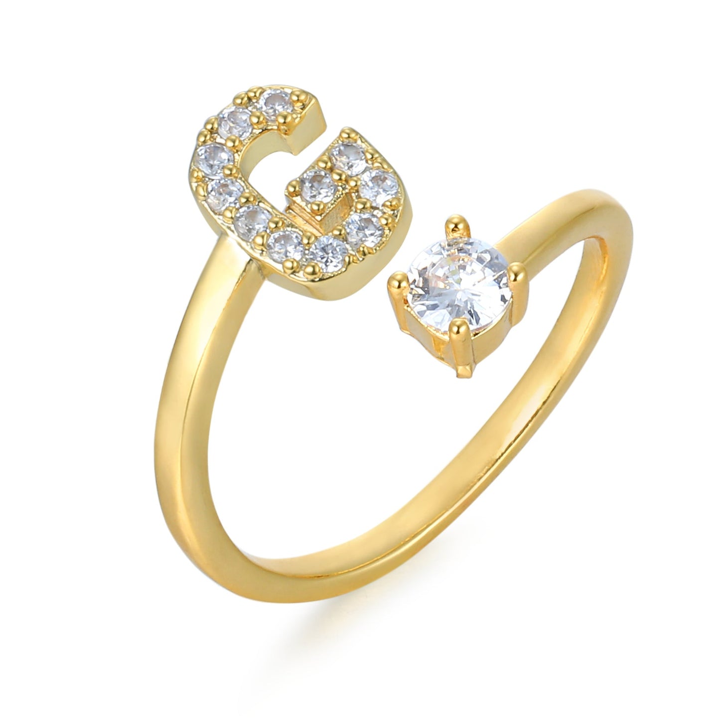 Hinako – Bague Initiale Ajustable Femme