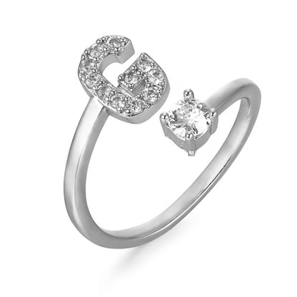 Hinako – Bague Initiale Ajustable Femme