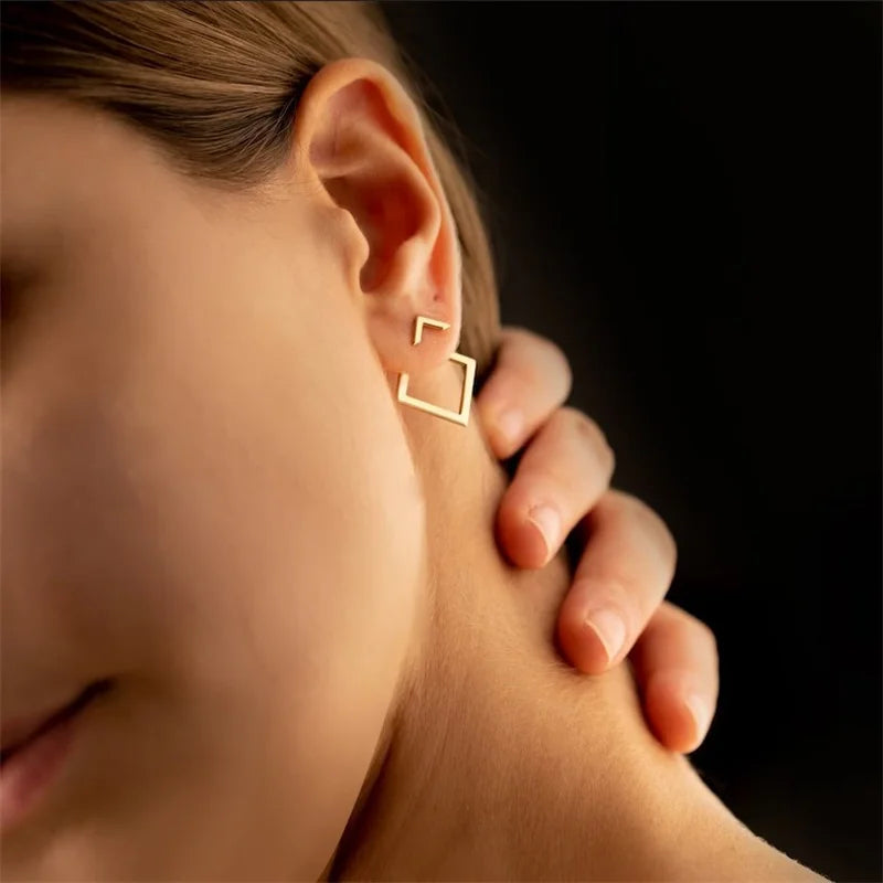 Rhombus Connecté - Boucles d'oreilles géométriques minimalistes